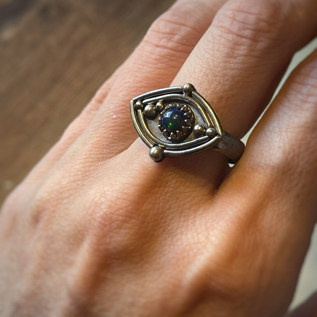 Opal Eye Ring - Size 10.5