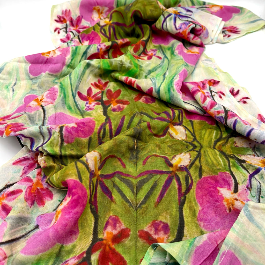 Orchid Sanctuary Cotton Scarf