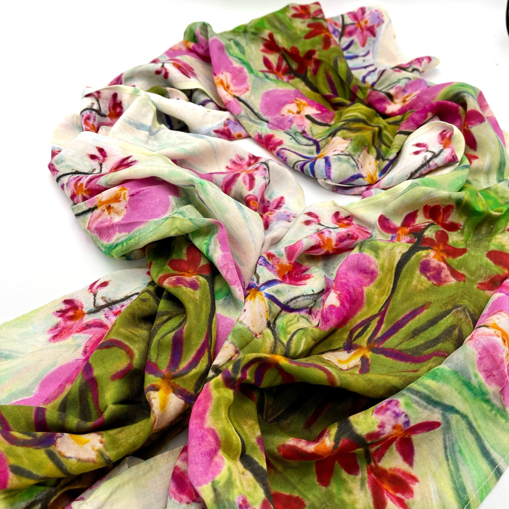 Orchid Sanctuary Cotton Scarf