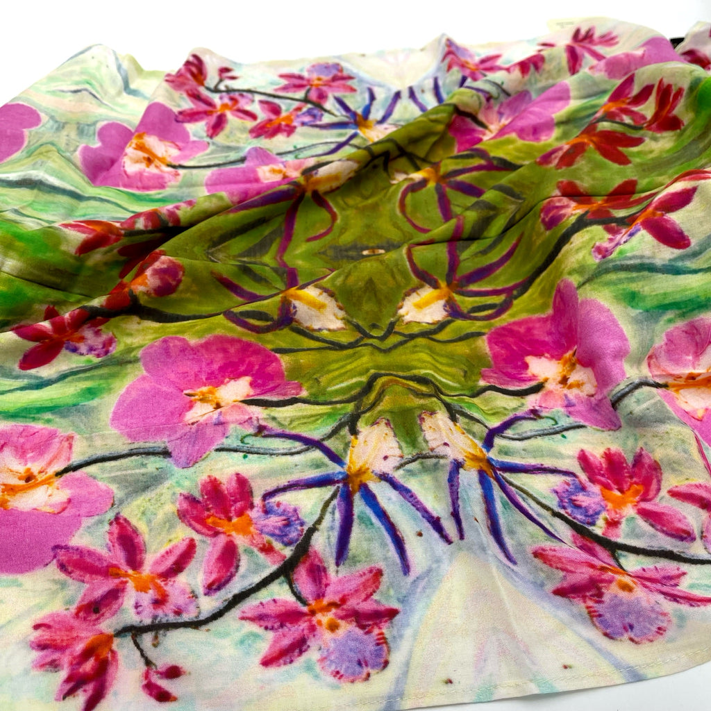 Orchid Sanctuary Cotton Scarf