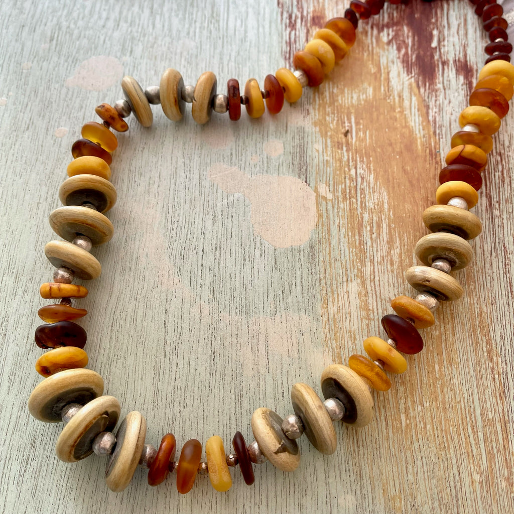 Baltic Amber & Horn Disk