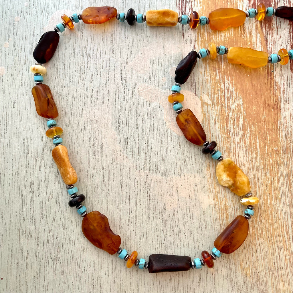 Amber & Turquoise  Necklace