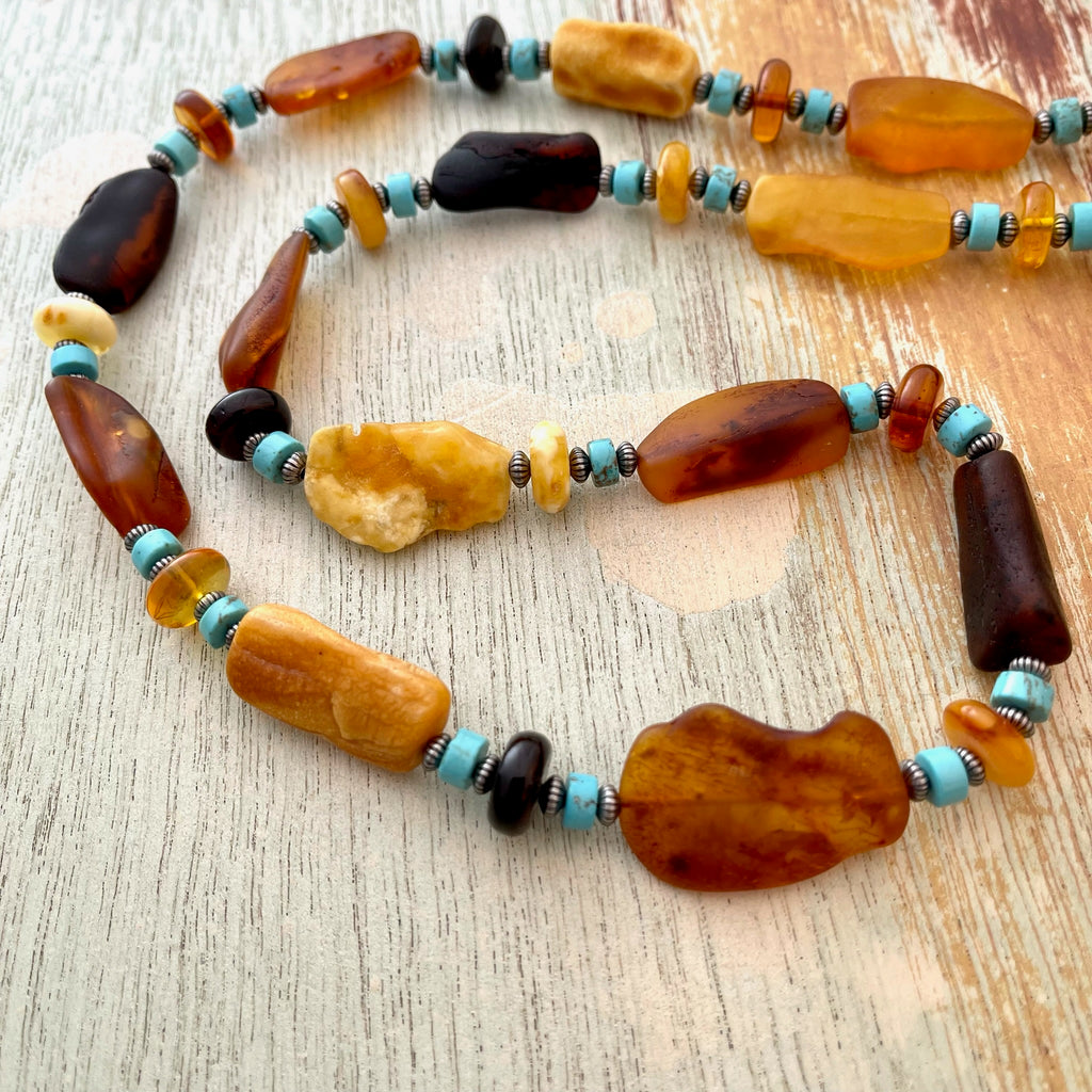 Amber & Turquoise  Necklace