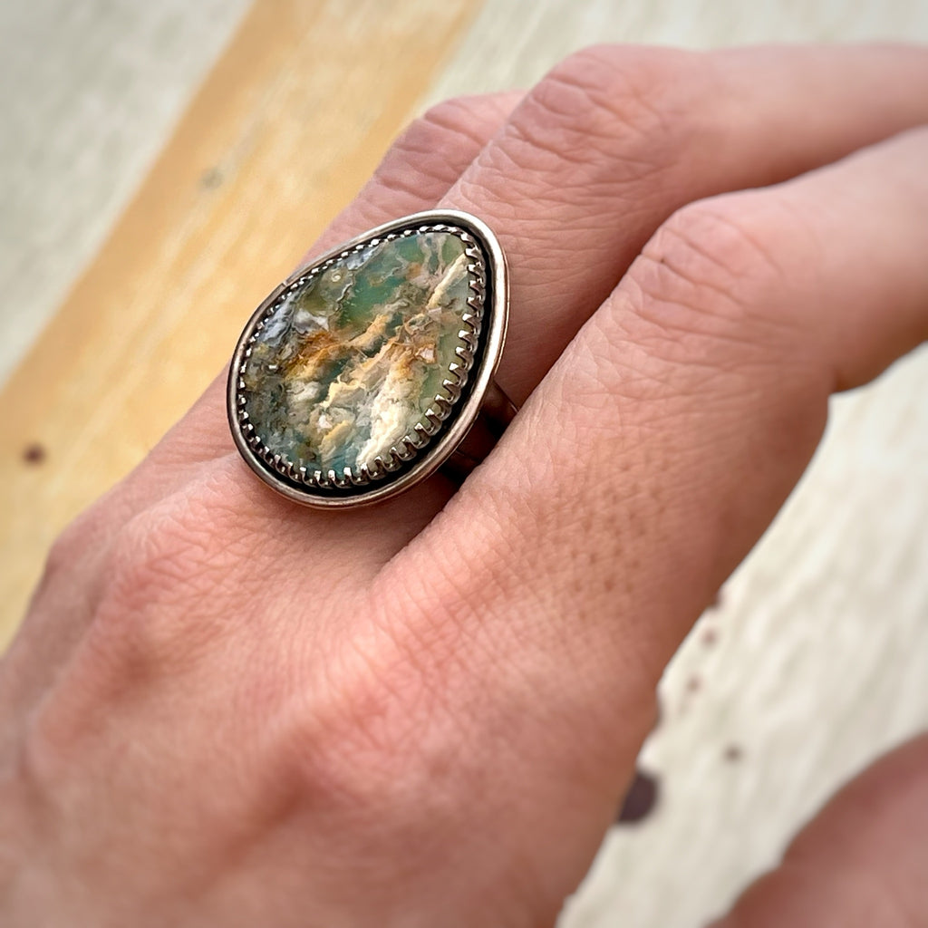 Plume Agate Ring
