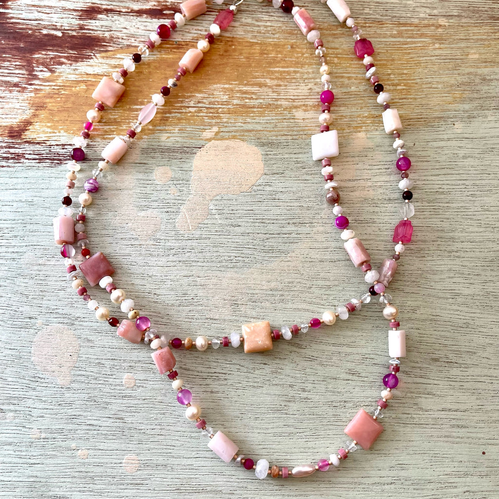 Peruvian Pink Opal Necklace
