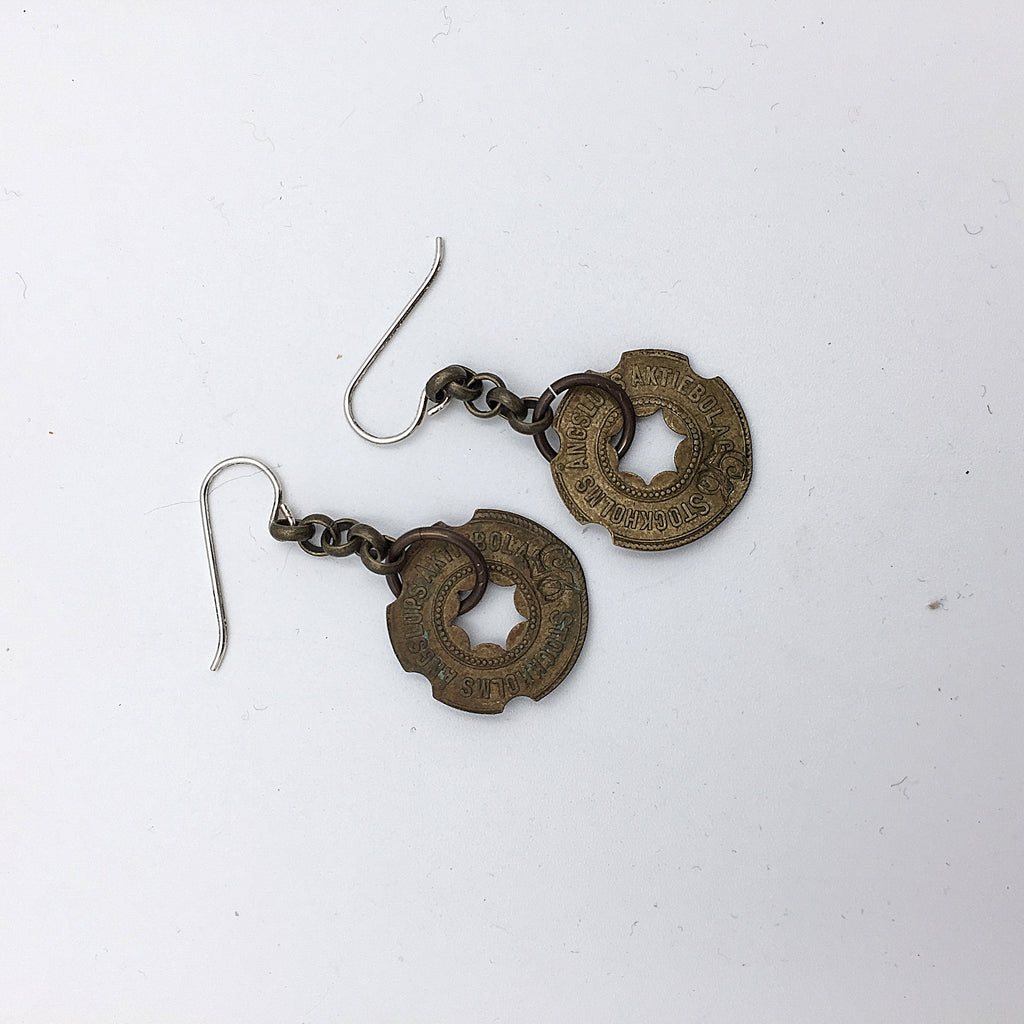 Swedish Steamhip Token Earring