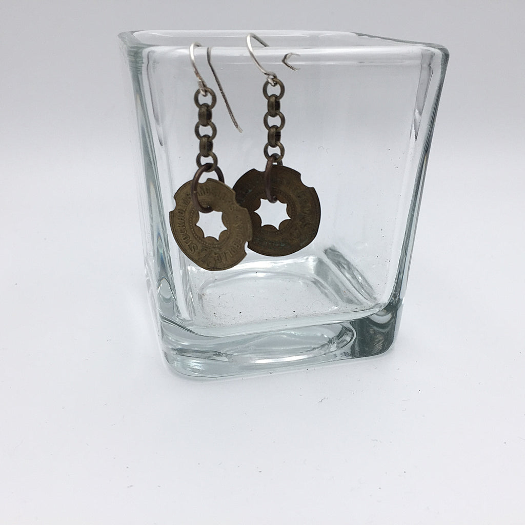 Swedish Steamhip Token Earring