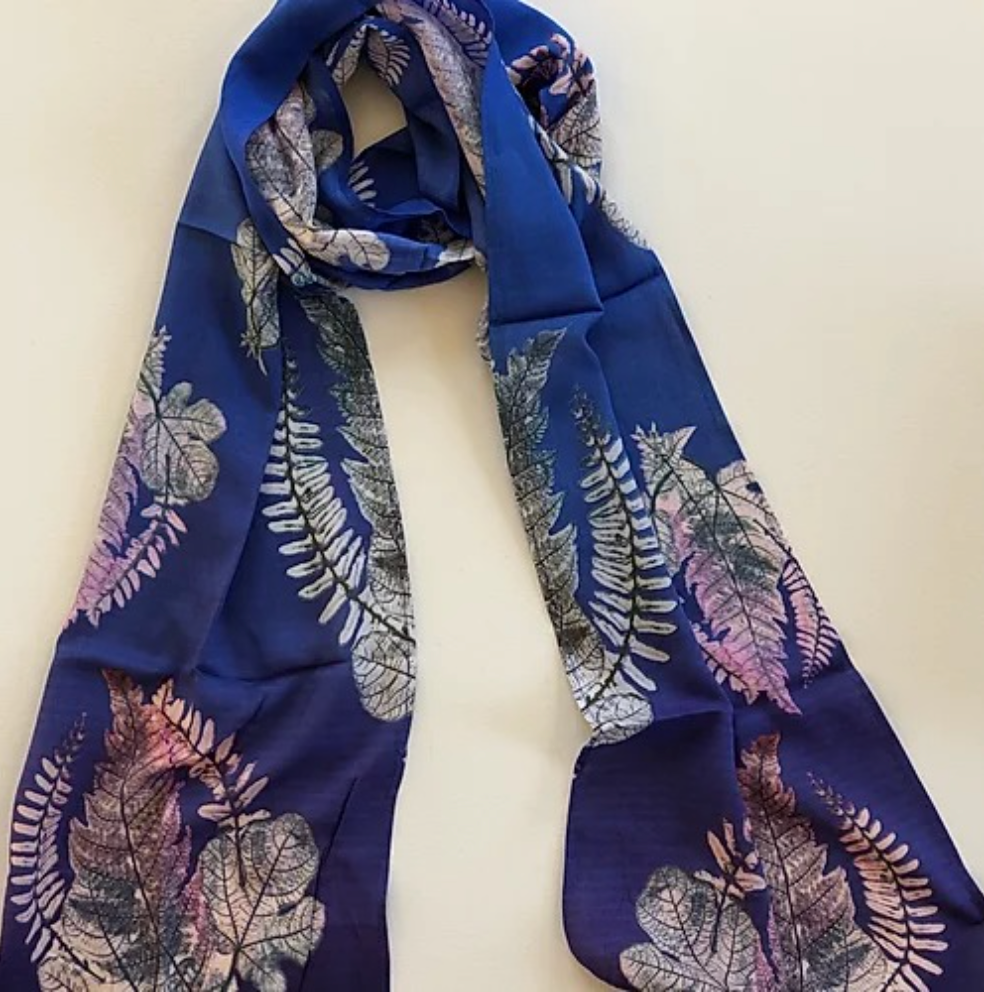 Classic Blue Silk Scarf