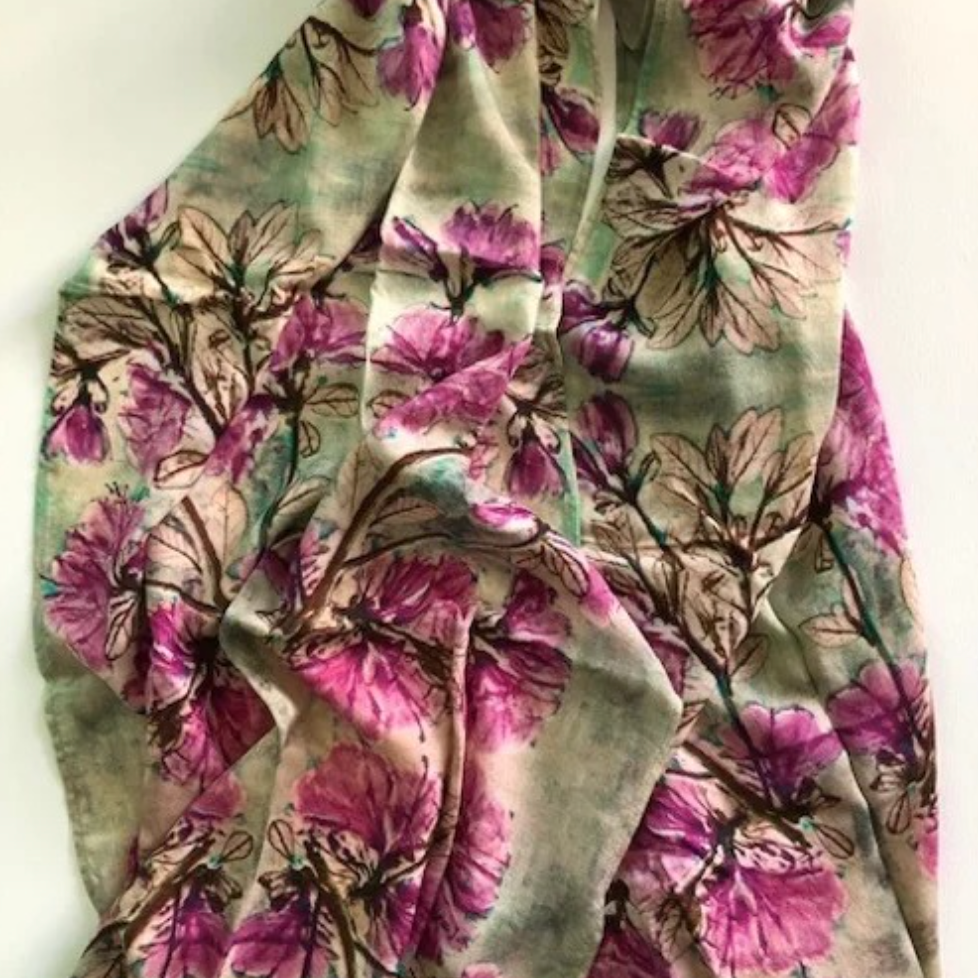 Purple Azelea Cotton Scarf