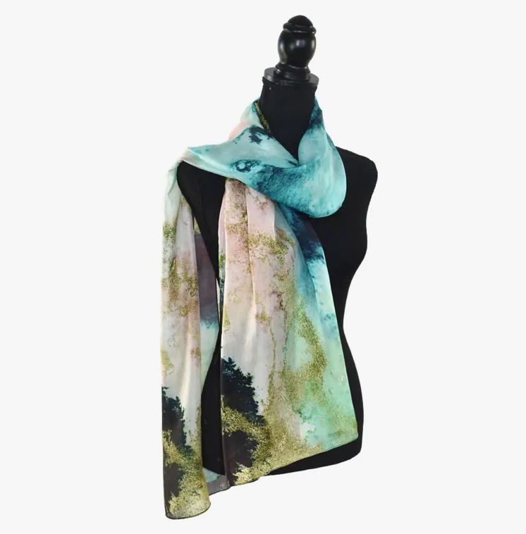 Wanderlust Abstract Silk Scarf