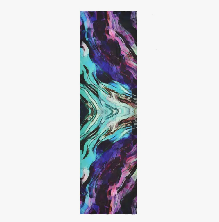 Frizzle Abstract Silk Scarf