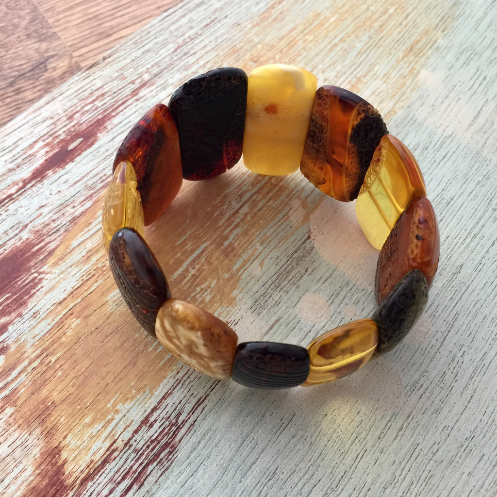 Carved Amber Bracelet