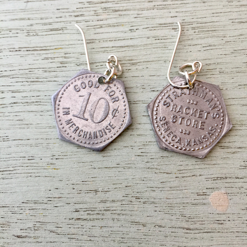 Seneca, KS Trade Token Earring