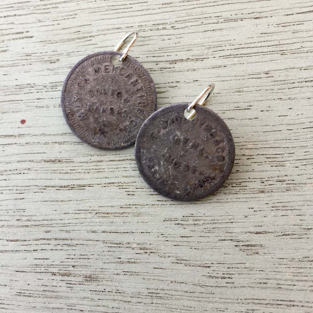 Canton, KS Trade Token Earrings