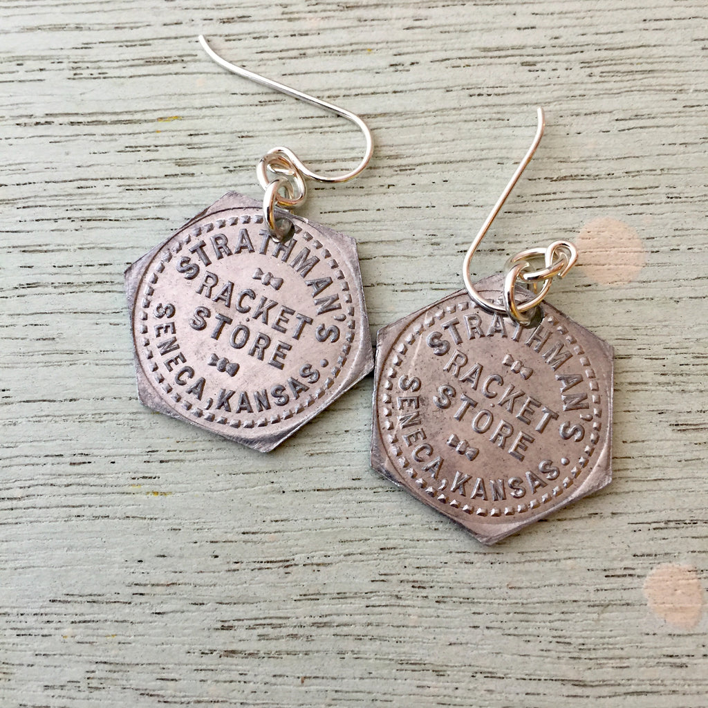 Seneca, KS Trade Token Earring