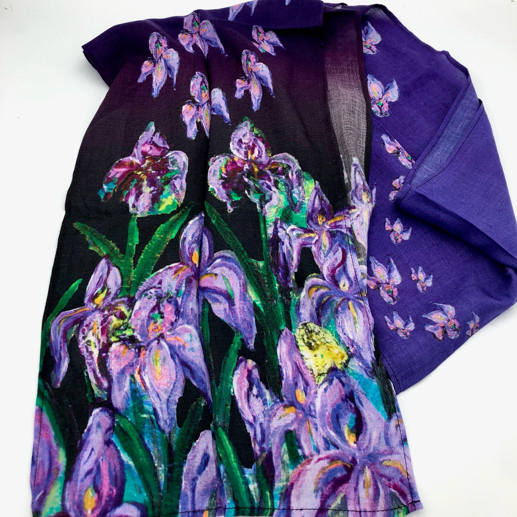 Purple Iris Cotton Scarf