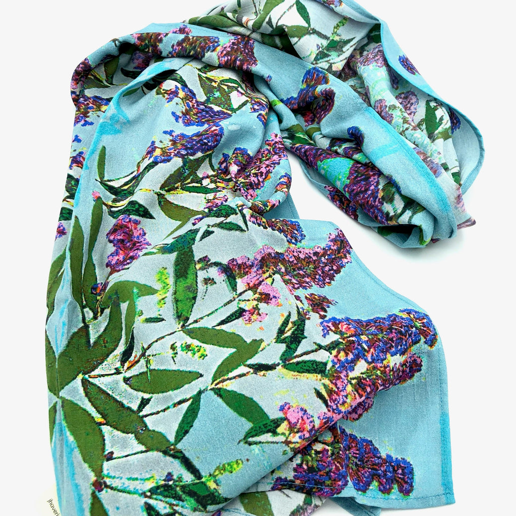 Purple Posies Cotton Scarf